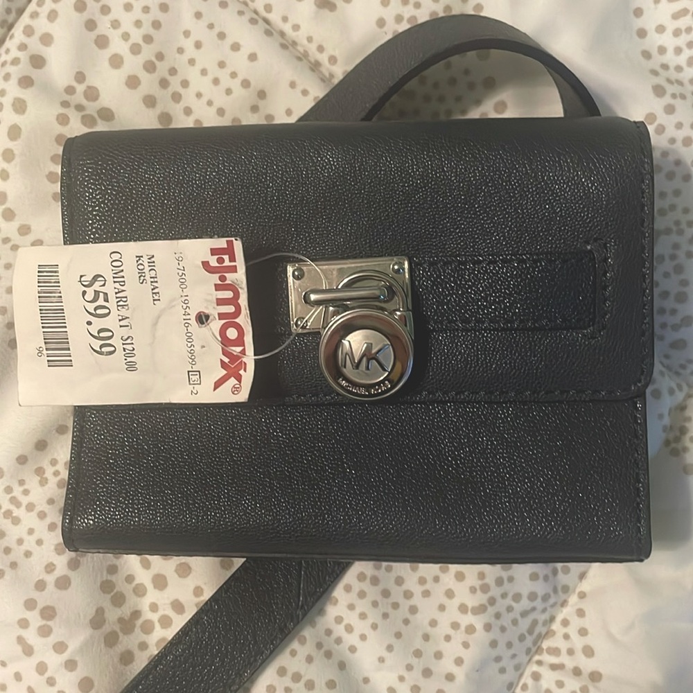 Michael Kors belt bag navy blue nwt